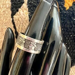 ❤️ Signed Elaine Becenti Story Teller Ring Size 9.5 Sterling Silver Unisex Band